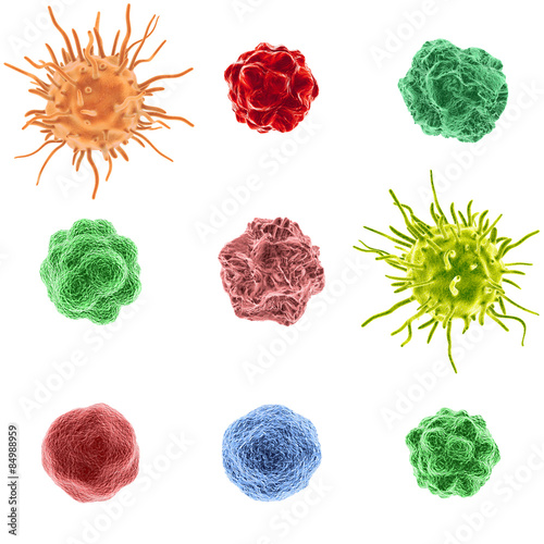 Menschliche Zellen, Krebszellen, Fresszellen: 3D-Illustration photo