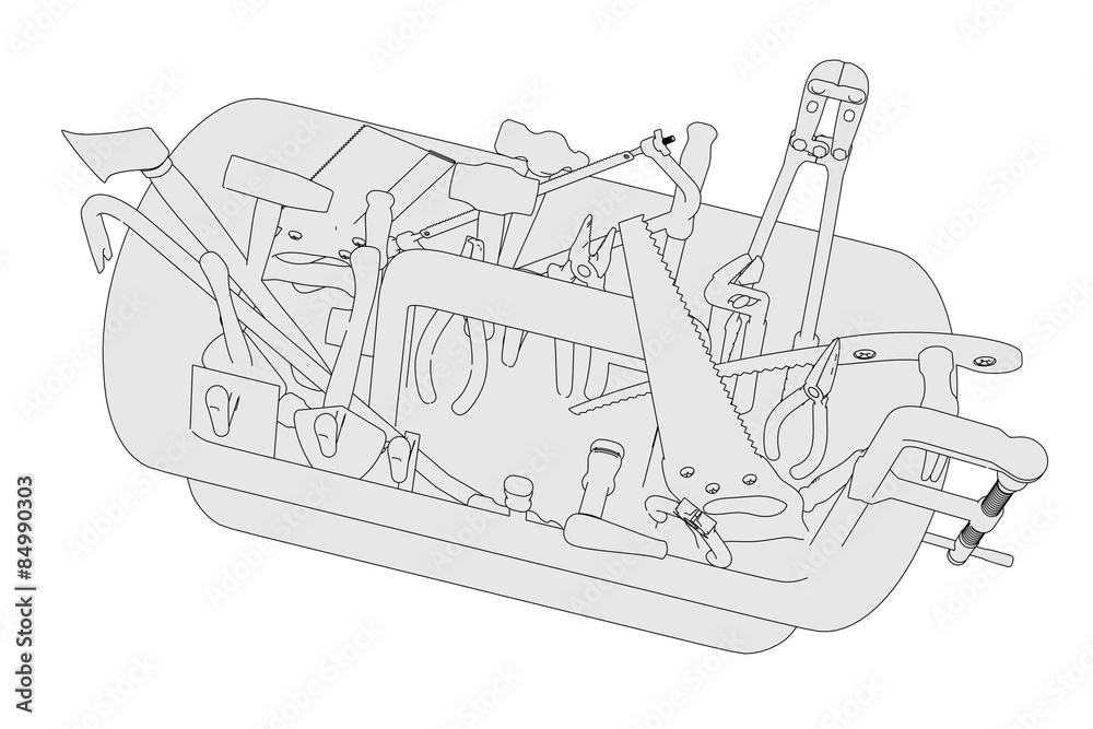 2d cartoon image of toolbox
