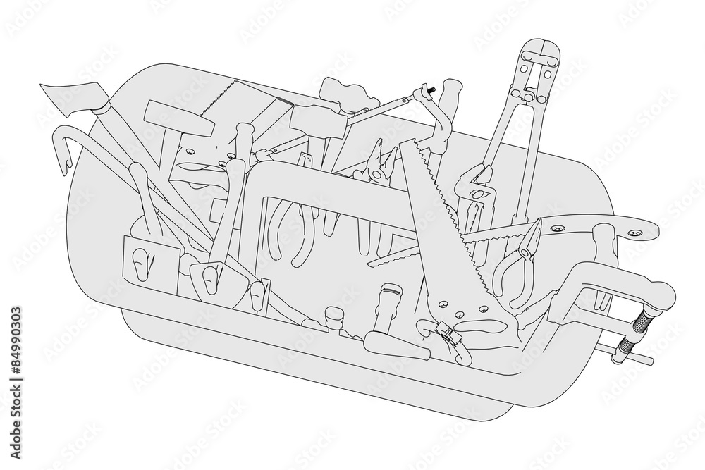 2d cartoon image of toolbox 2d cartoon image of toolbox