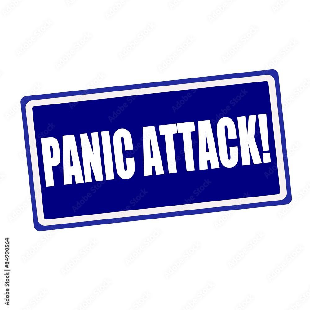 Panic attack white stamp text on blue background Panic attack white stamp text on blue background
