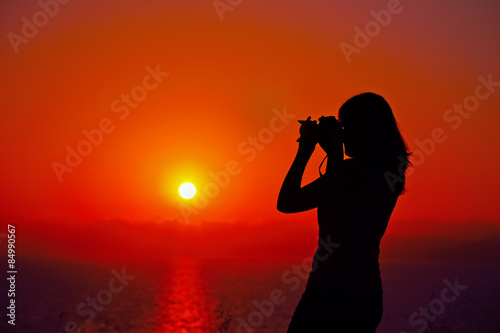 photographer silhouette at dusk