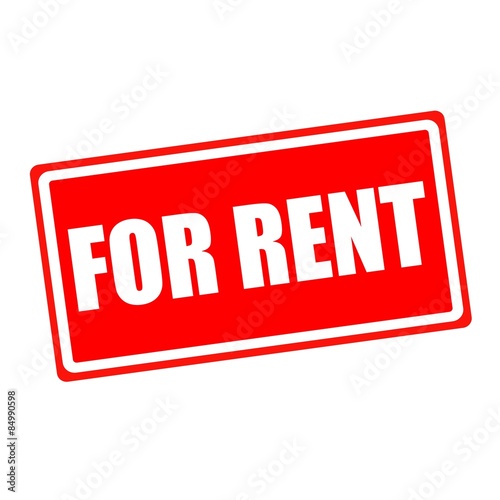 For rent white stamp text on red backgroud