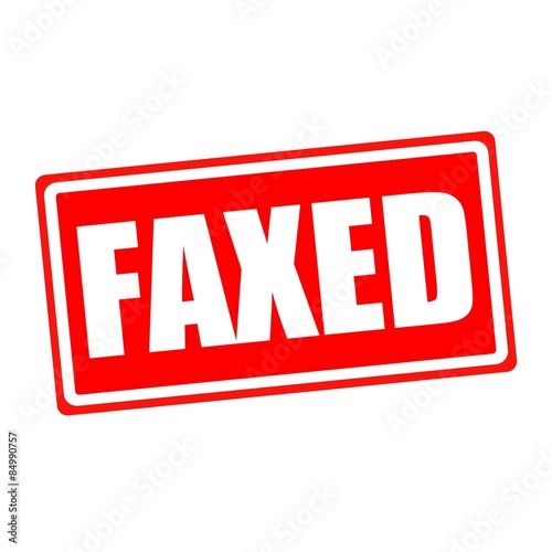 Faxed white stamp text on red backgroud