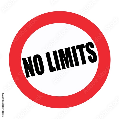 No Limits black stamp text on white