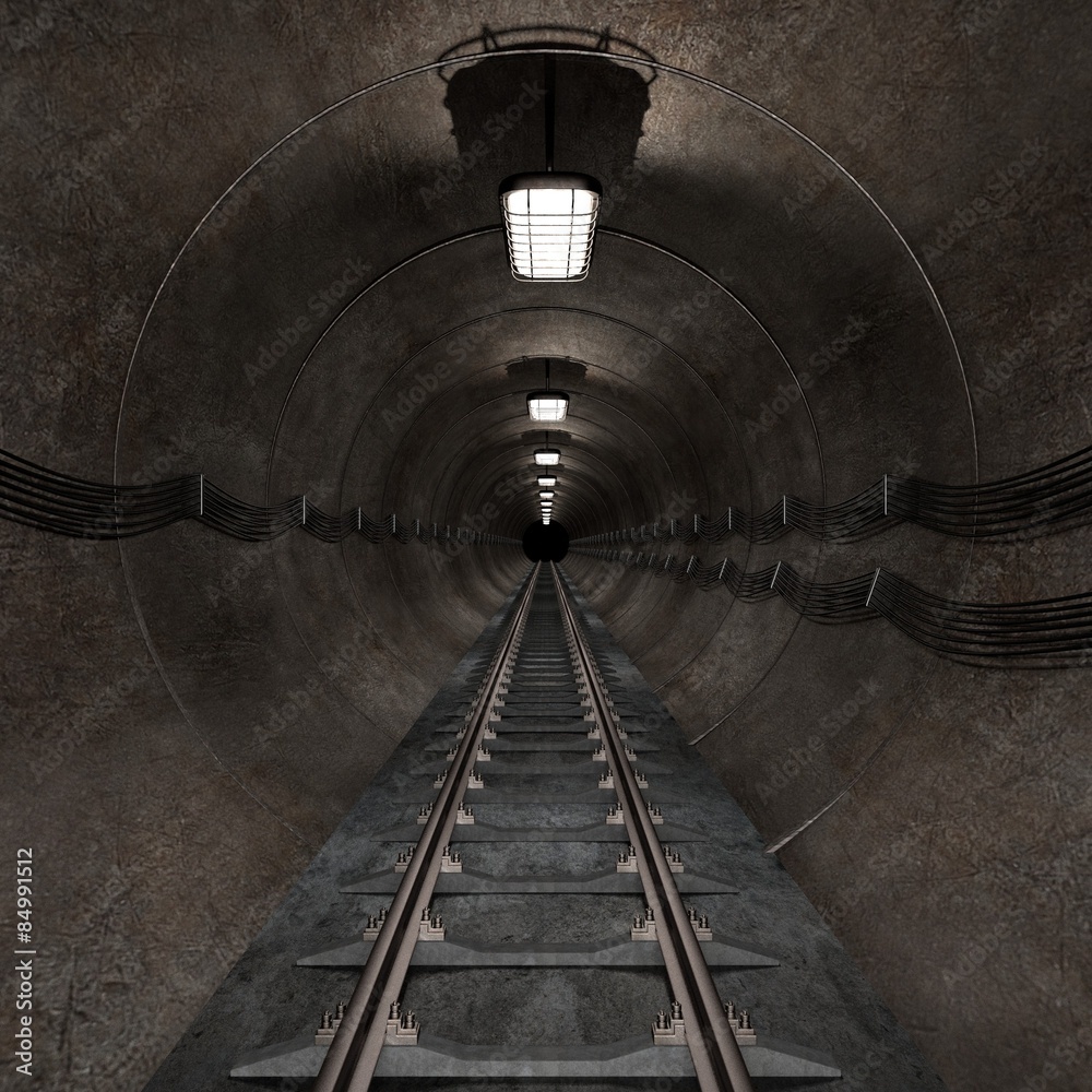 Fototapeta premium 3d render of underground tunnel