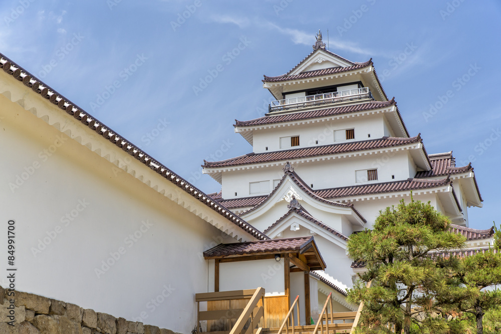 Fototapeta premium Tsyrygajo, Japanese Castle in Aizu Wakamatsu Fukushima, Japan