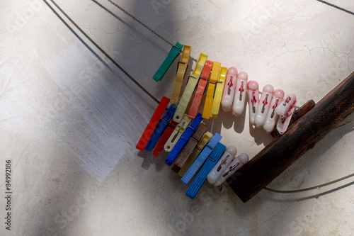 Vászonkép clothes-peg in diffenetn color