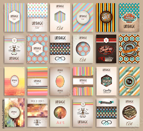 Vintage Styles brochure templates set with Labels