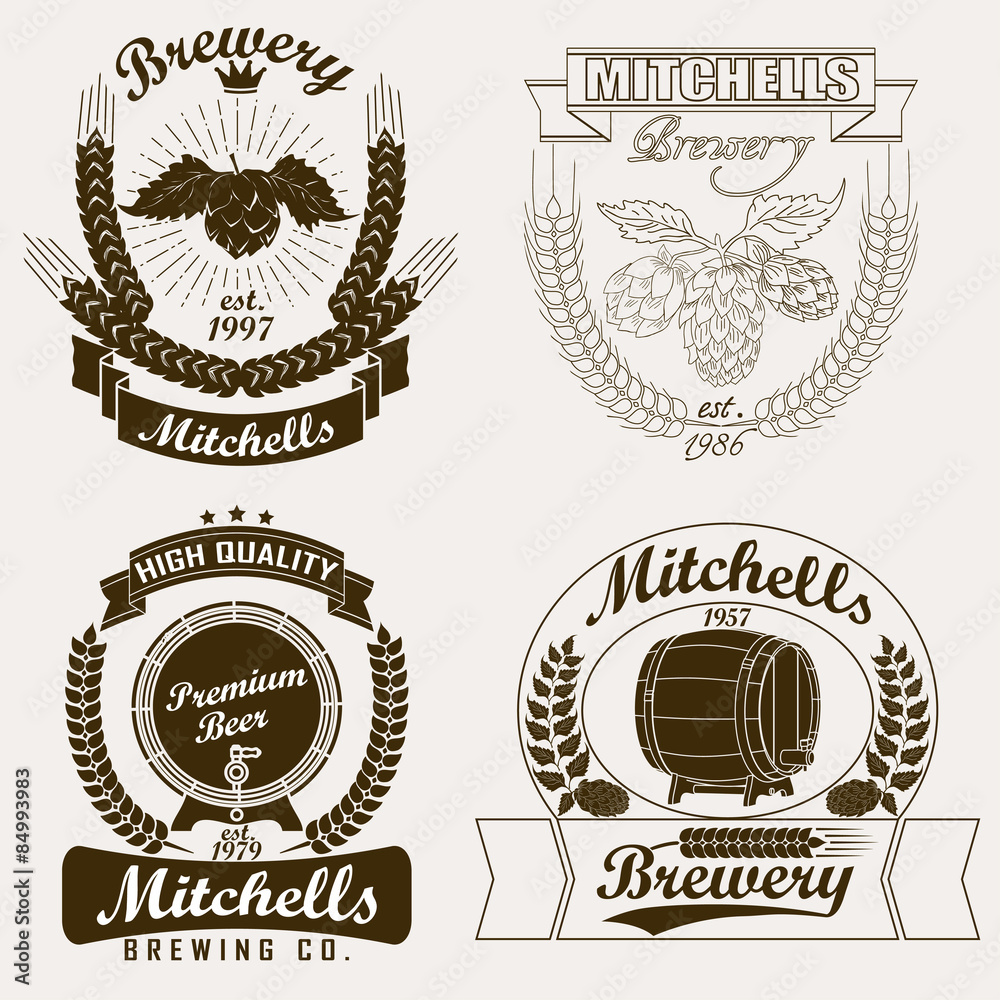 Fototapeta premium Beer logo, Brewery craft label