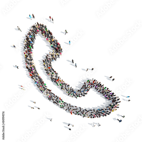 people in the shape of a handset.