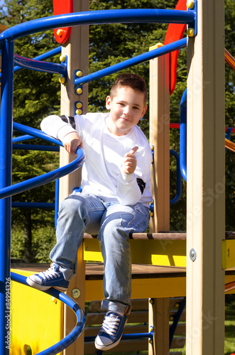 happy boy on the playground