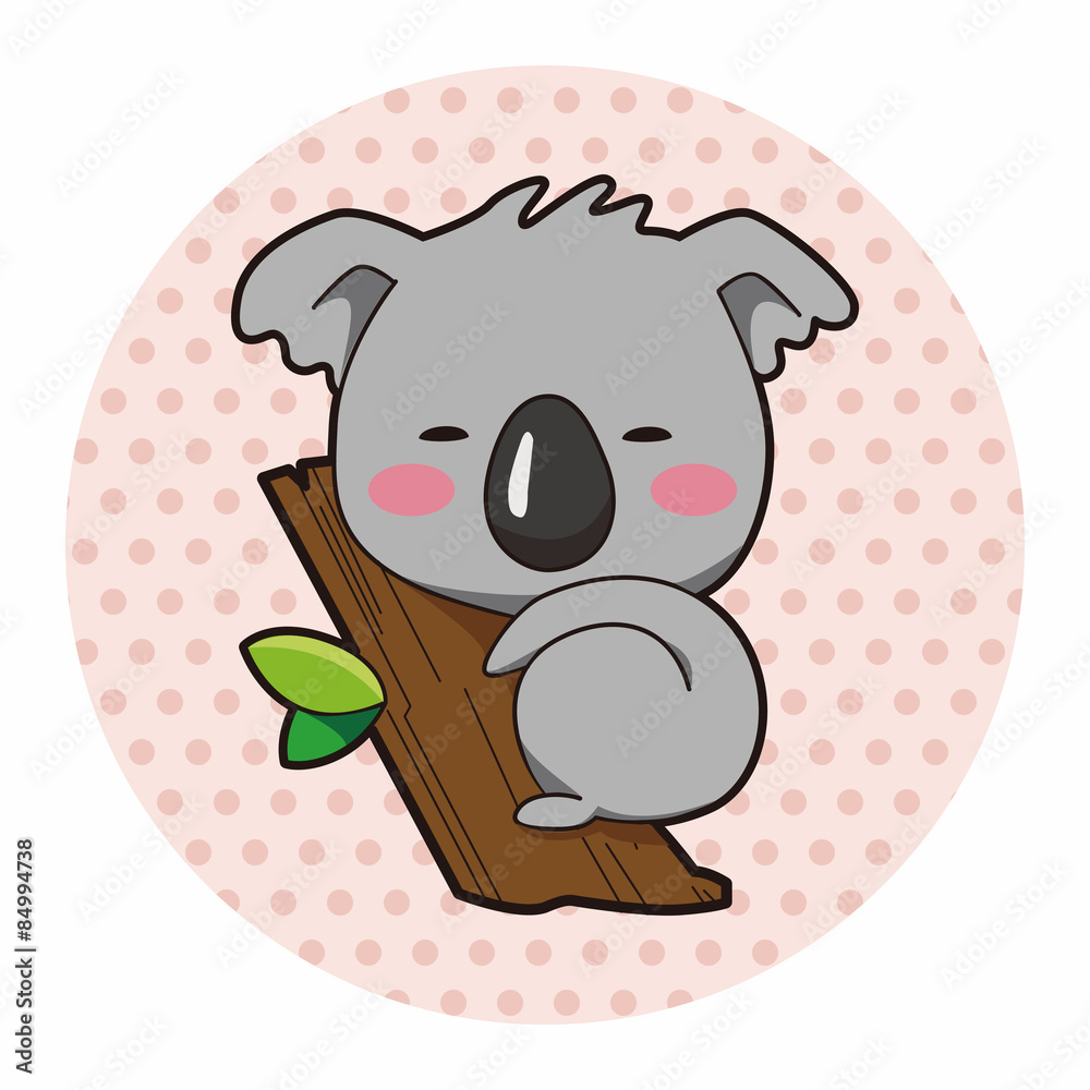 Fototapeta premium animal koala cartoon theme elements