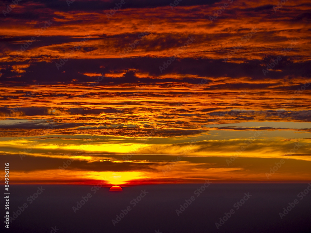 sunrise in the morning with beautiful cloudscape