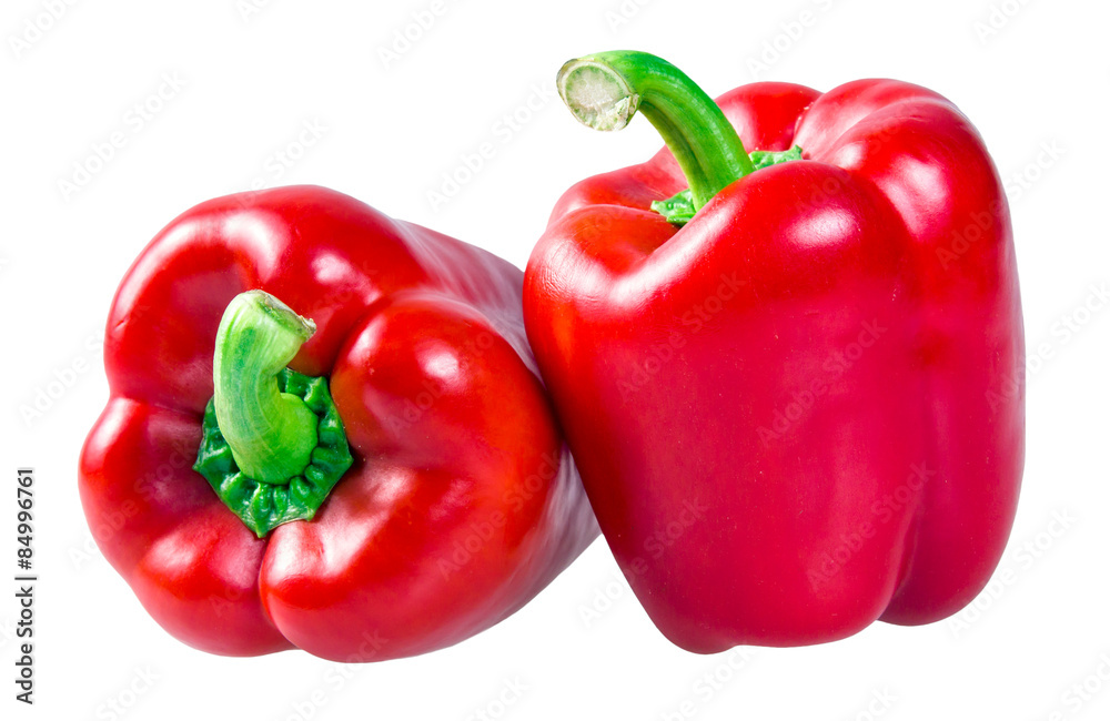 Fresh vegetable, Red two Peppers on a white background. Fresh vegetable, Red two Peppers on a white background.