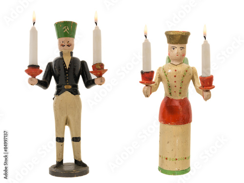 schöner alter antiker räuchermann, lichterengel, bergmann