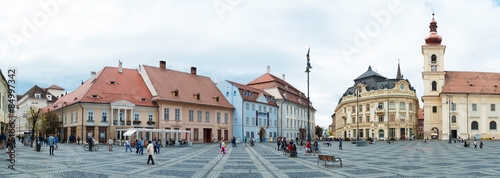 SIBIU, ROMANIA - SEPTEMBER 03: The Main Square in Sibiu, Romania