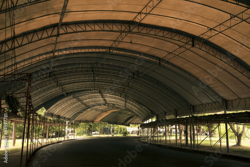 Tunnel caused Temporary from tents 