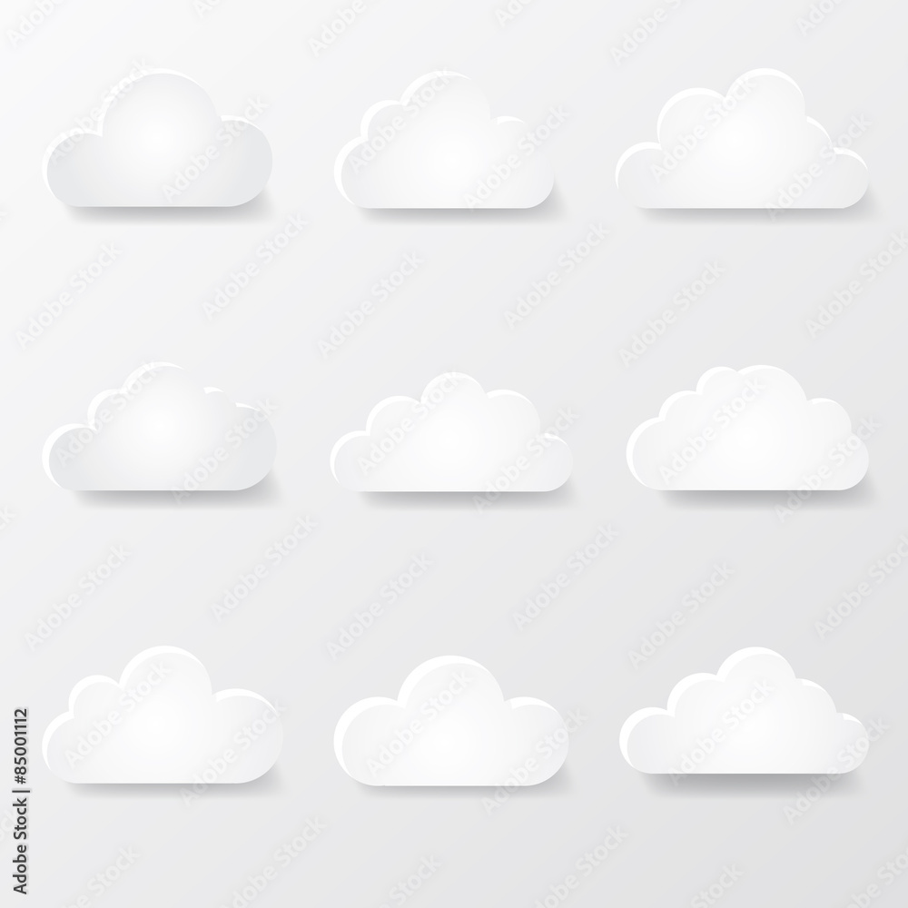 Vector illustration of clouds collection Vector illustration of clouds collection