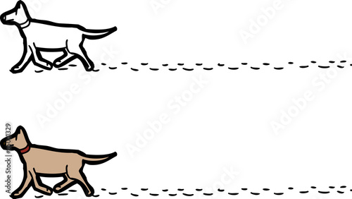 Walking Dog with Footprints