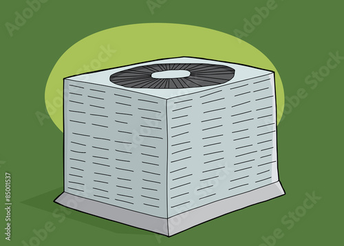 Air Conditioning Unit Over Green