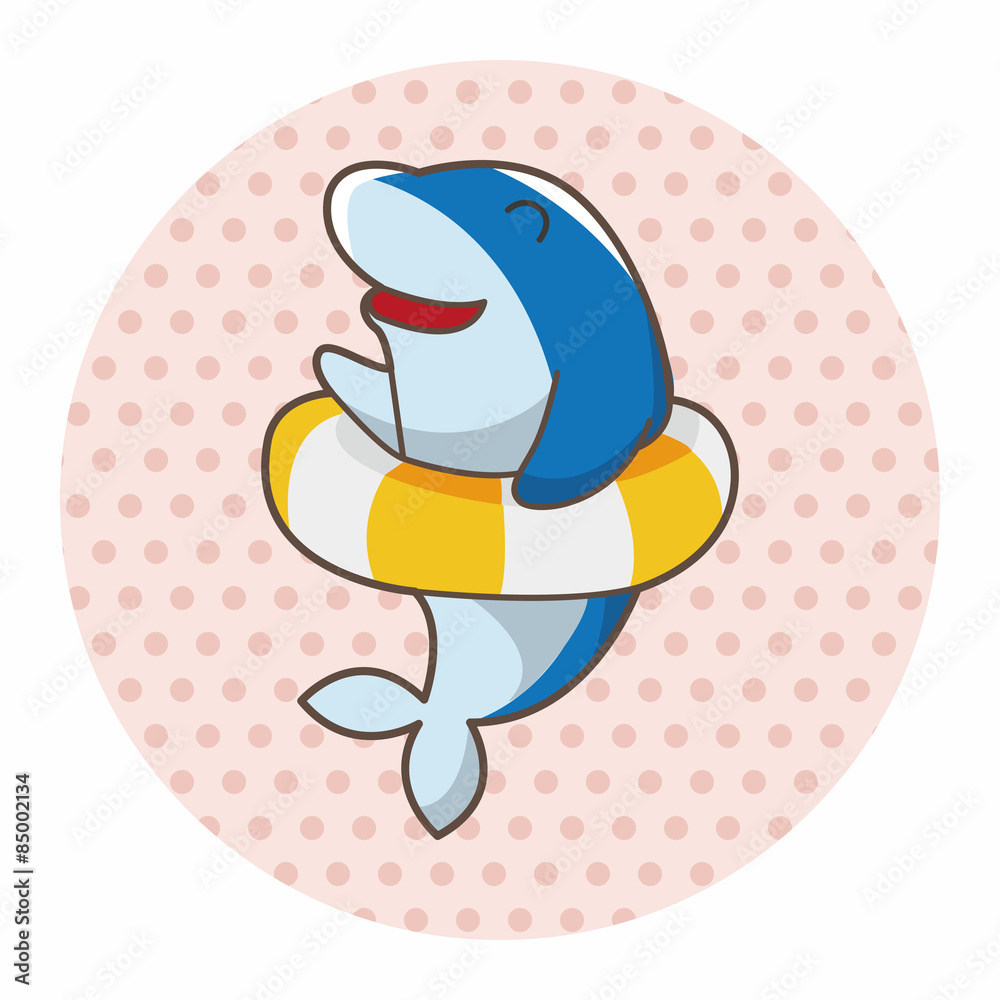 Naklejka premium animal dolphin summer cartoon theme elements