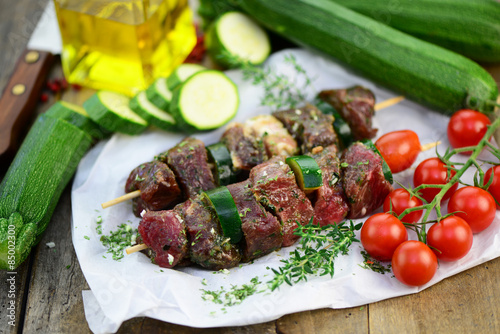 Fleisch Gemüse Grillzeit photo