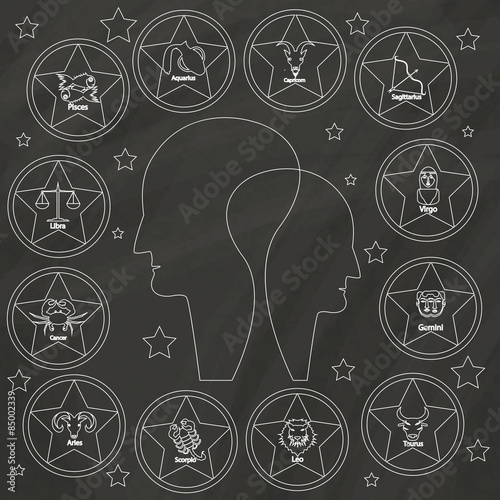 zodiac on chalkboard