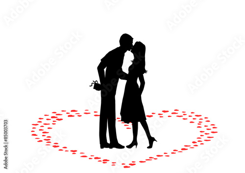 Couple kissing , vector file