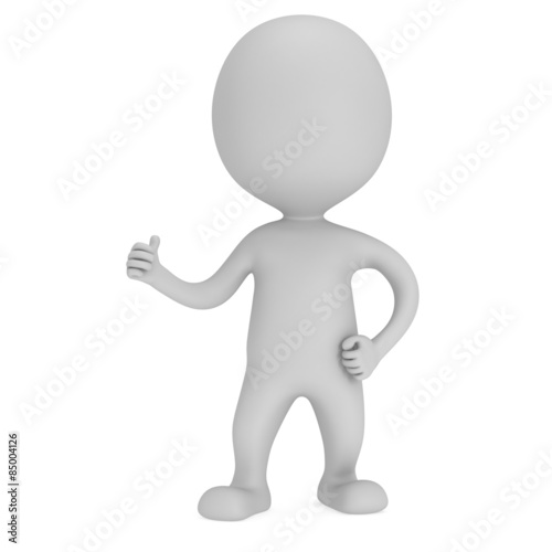 3D man showing thumbs up