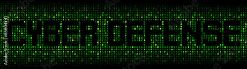 Cyber Defense text on hex code illustration © Stephen Finn