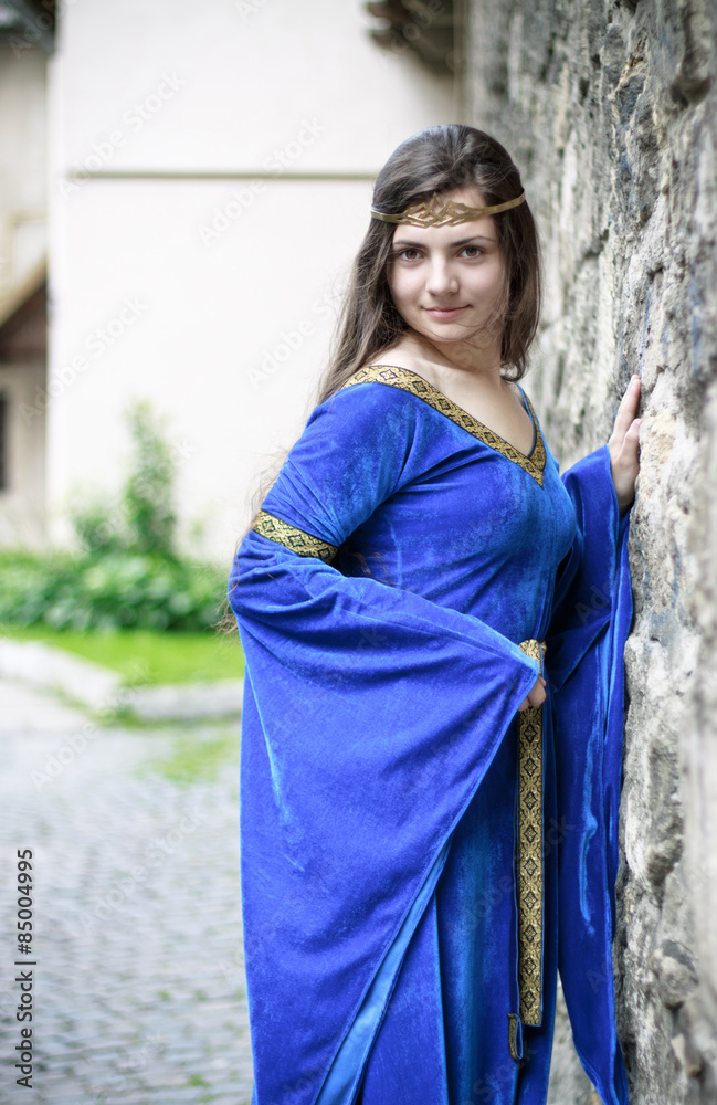 medieval princess on street medieval princess on street