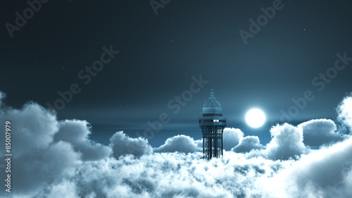 Obraz na plátně tour Eiffel dans les nuagesa
