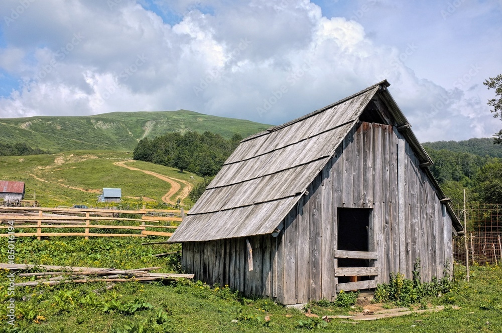Old Wooden Barn In Montenegro