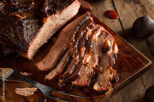 Canvas Print Homemade Smoked Barbecue Beef Brisket
