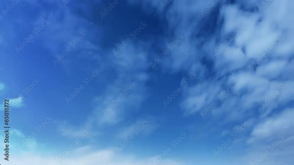 Blue sky and moving clouds time lapse