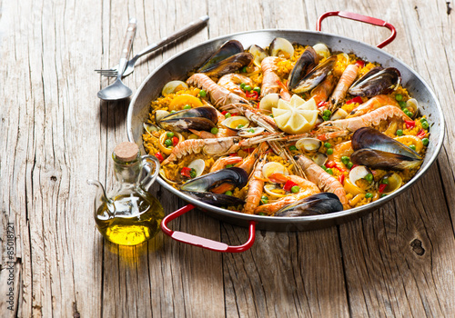 Traditional spanish food paella