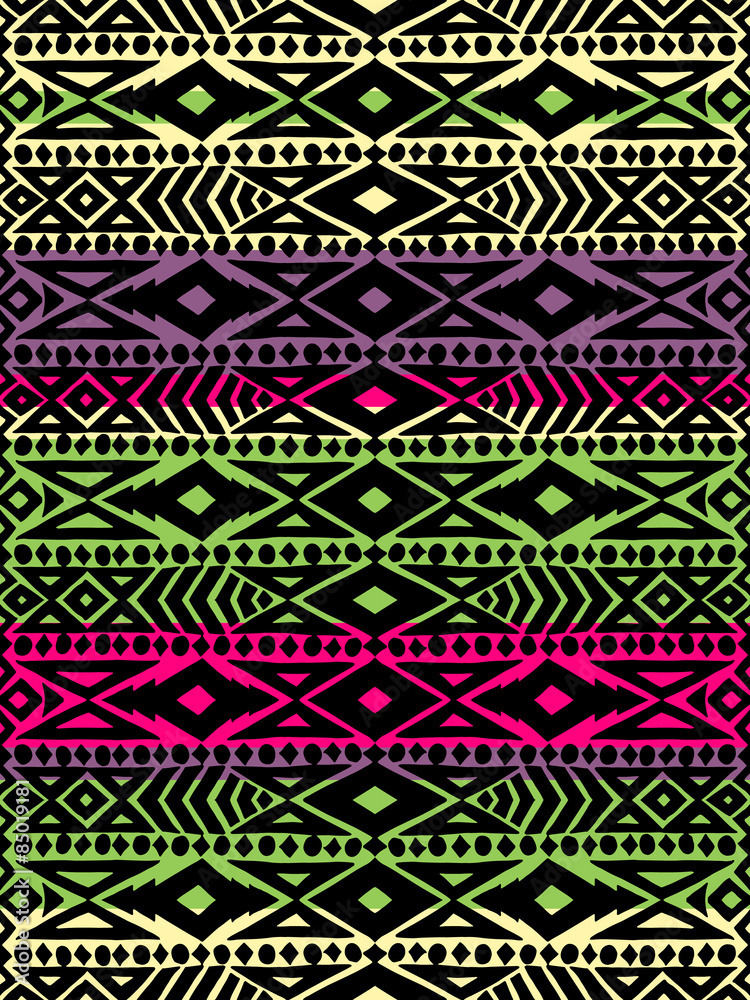 Aztec tribal mexican seamless pattern