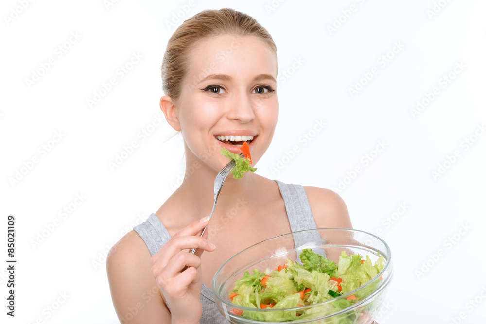 Beautiful girl and healthy diet Beautiful girl and healthy diet