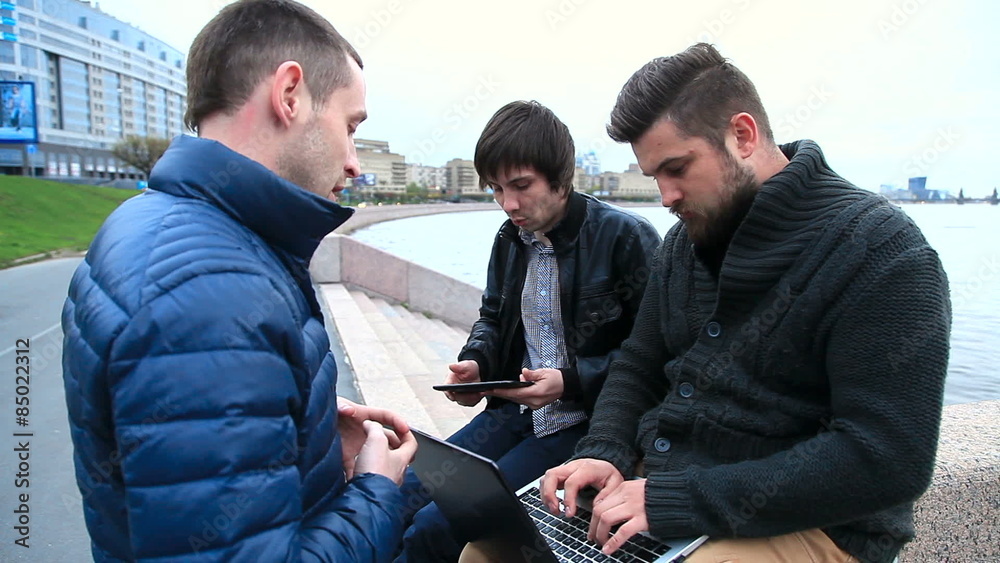 guys with a laptop and a tablet guys with a laptop and a tablet