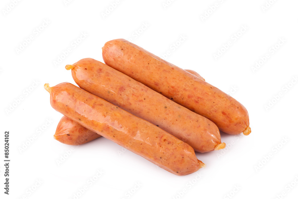 Sausages isolated on a white background Sausages isolated on a white background