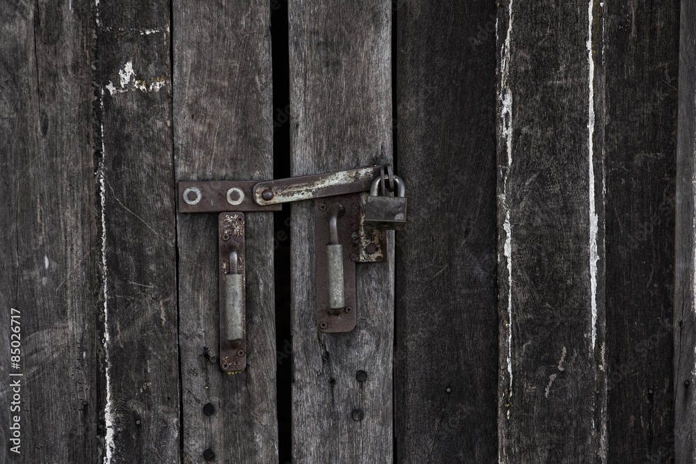 door lock old rusty background