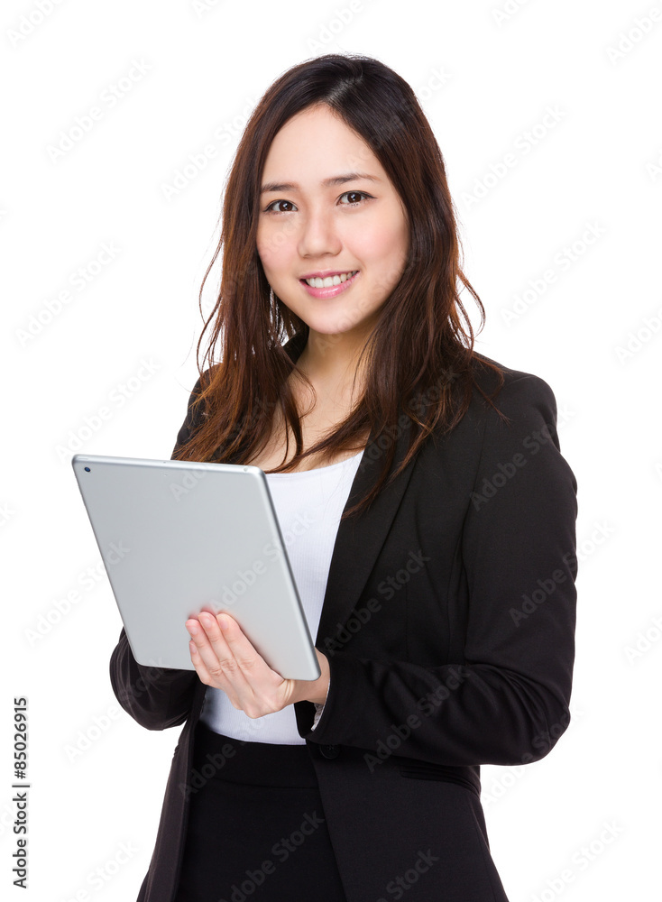 Asian businesswoman use of digital tablet Asian businesswoman use of digital tablet
