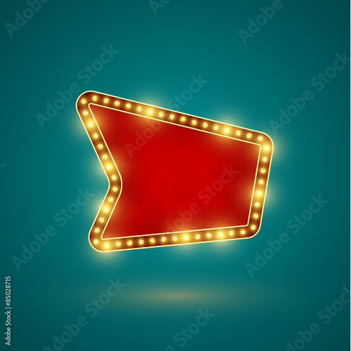 retro sign with realistic lamps