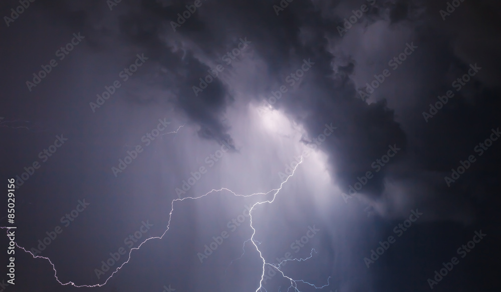 Lightning with dramatic clouds