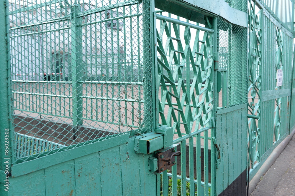 Fence in the colony of special regime. Inner perimeter Fence in the colony of special regime. Inner perimeter