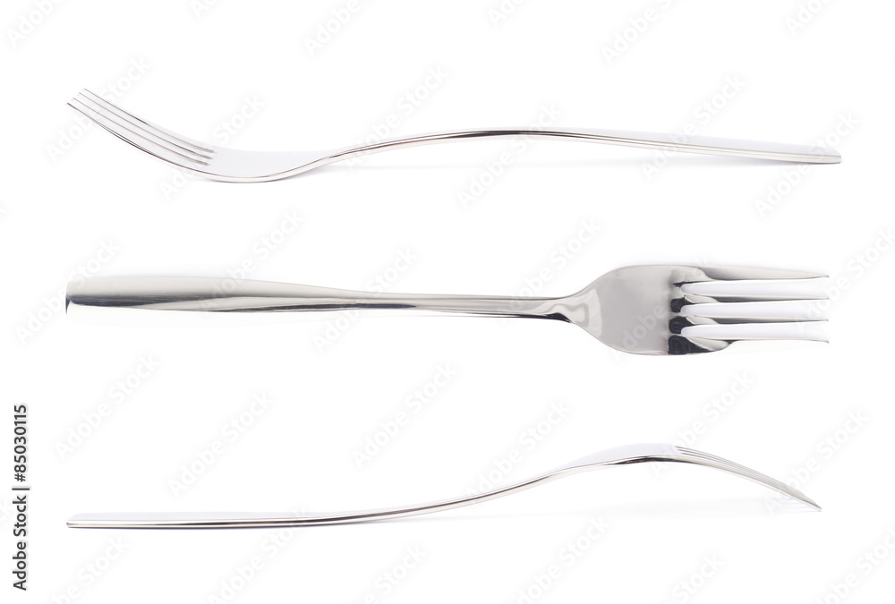 Stainless steel glossy metal fork isolated Stainless steel glossy metal fork isolated
