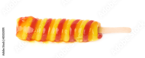 Ice pop popsicle on a stick isolated