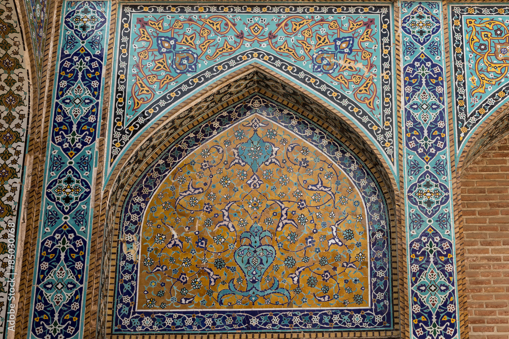 tile panel in the Sheikh Safi mausoleum complex in Ardabil, Iran