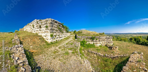 Ancient Asseria ruins panoramic view