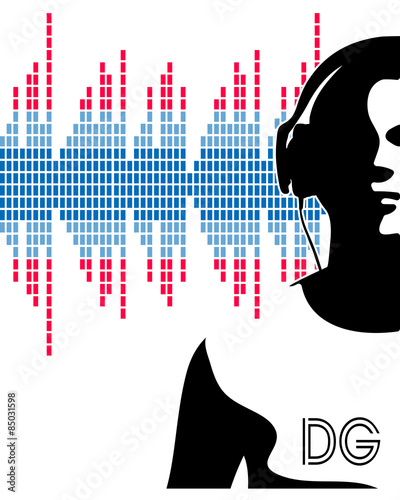Silhouette of a DJ wearing headphones